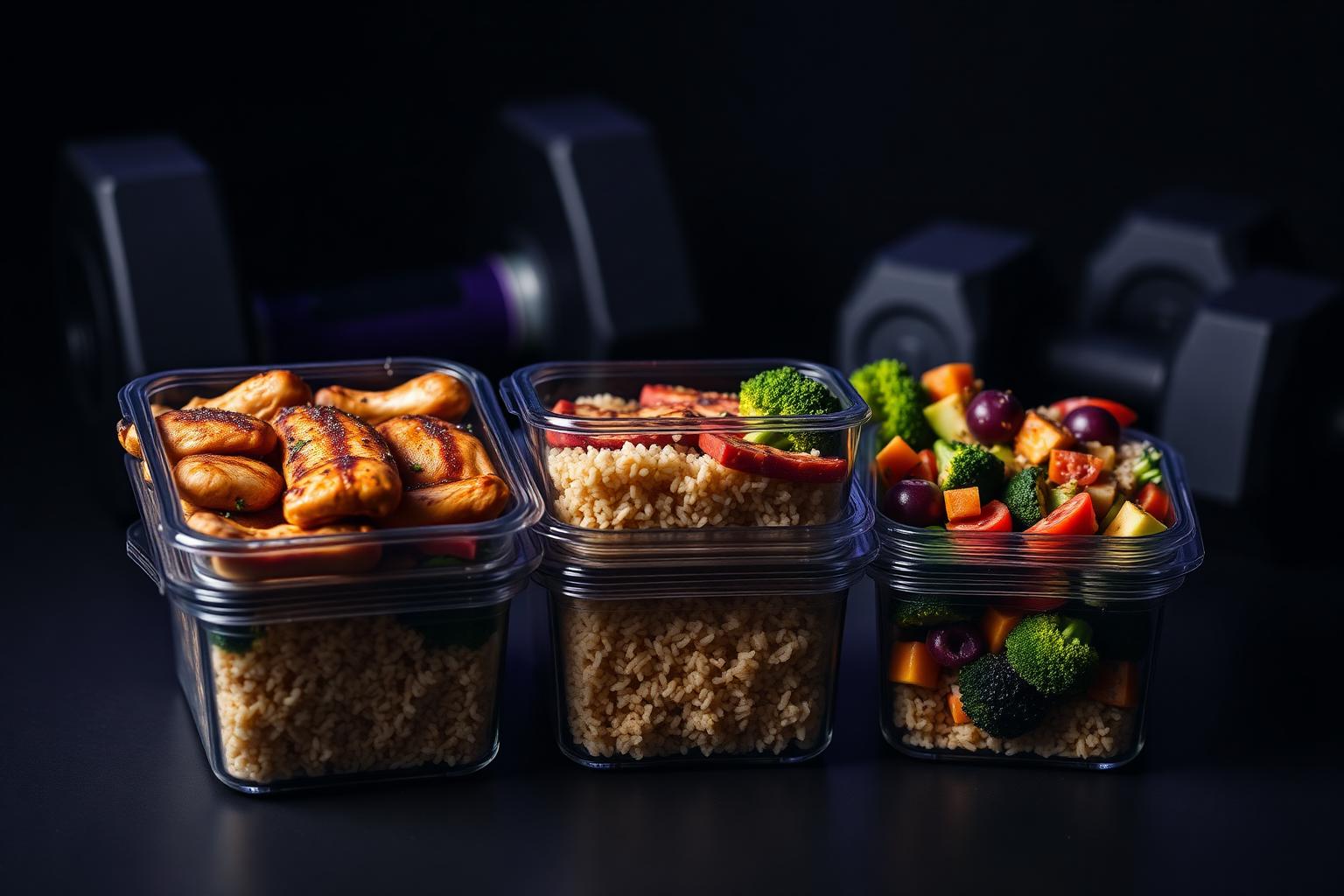 Fresh high-protein meal prep containers